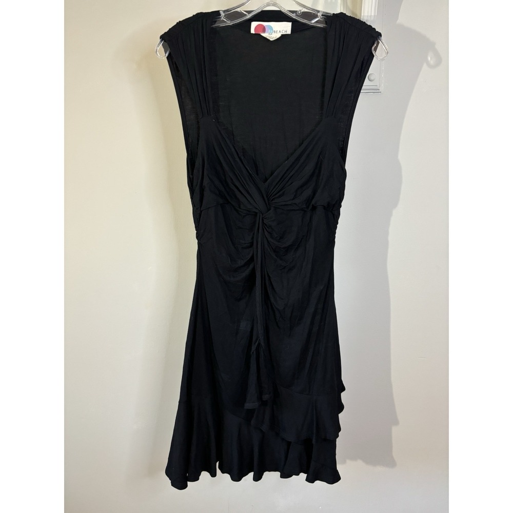 FREE PEOPLE BEACH Black‎ Ruffle Mini Dress S 90's Look